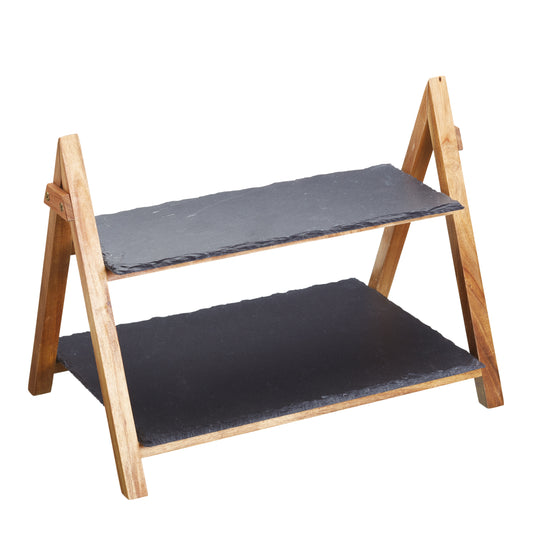 Artesa Wood Two Tier Serving Stand