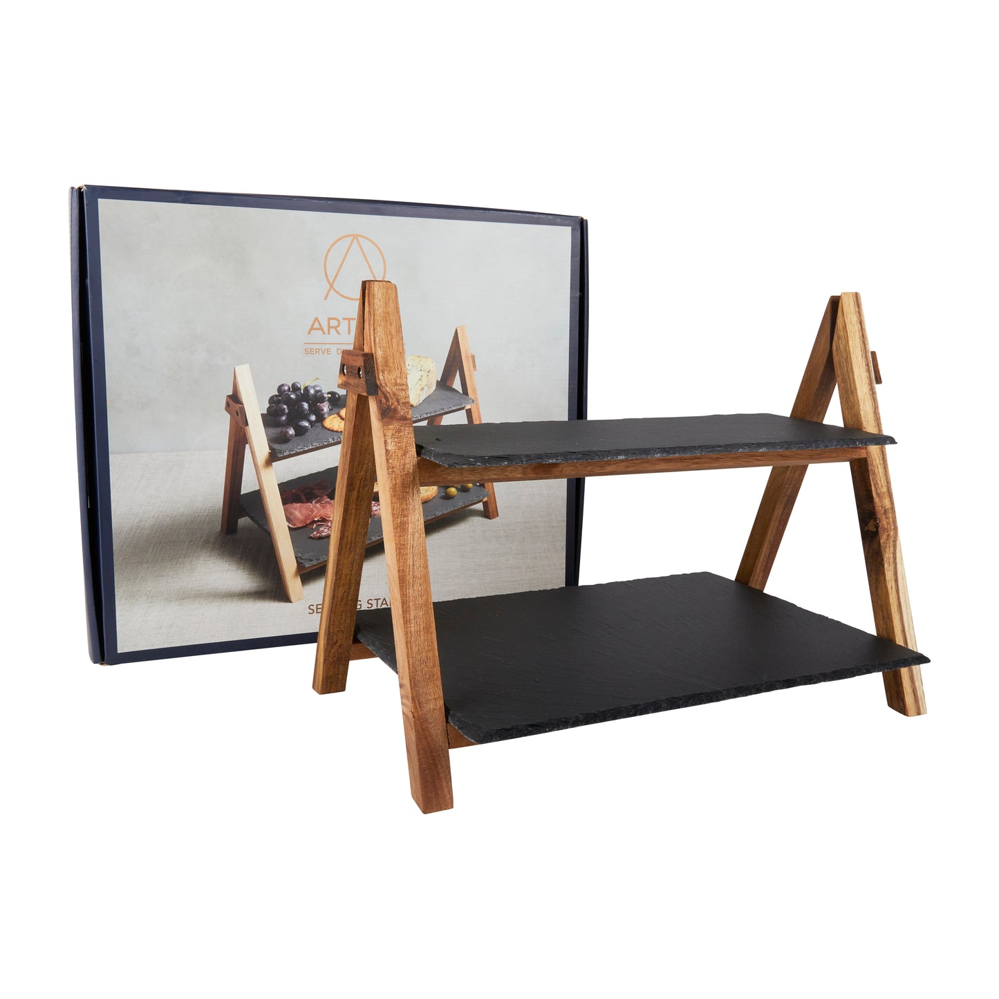 Artesa Wood Two Tier Serving Stand