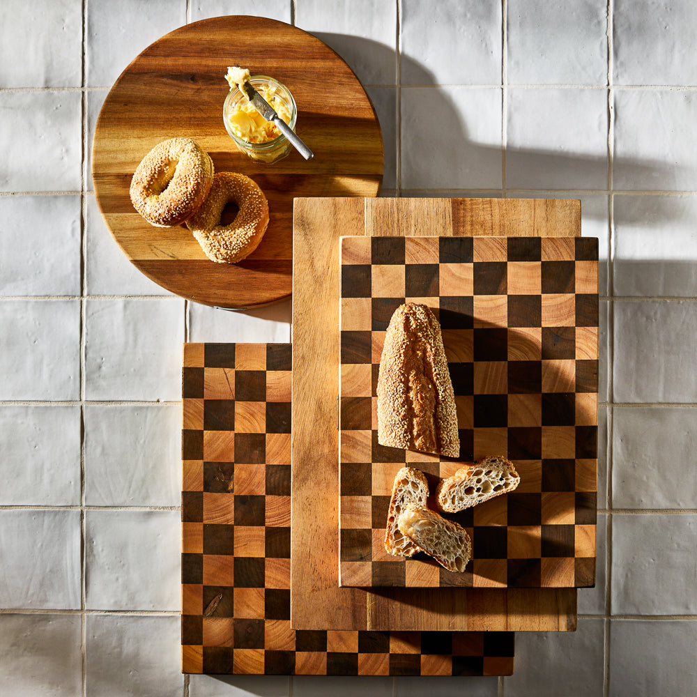 Baccarat Butchers Corner Endgrain Checker Chopping Board 40 x 40cm