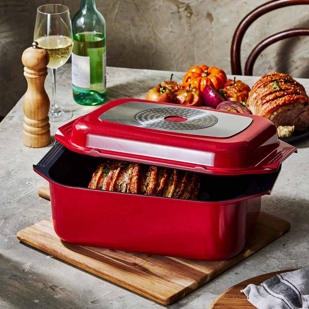 Bessemer Non Stick Roaster & Grill 34cm Red