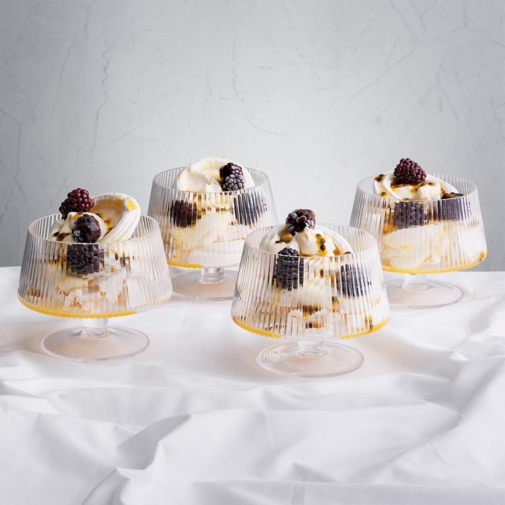 Ecology Classic Set of 4 Footed Bowls Ridged