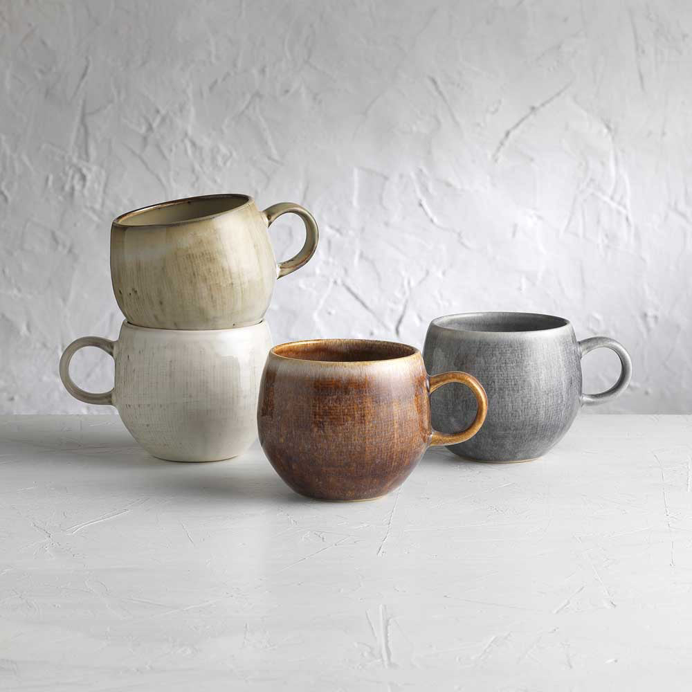 Ecology Linen Set of 4 Stoneware Mugs 330ml Assorted at Robins Kitchen