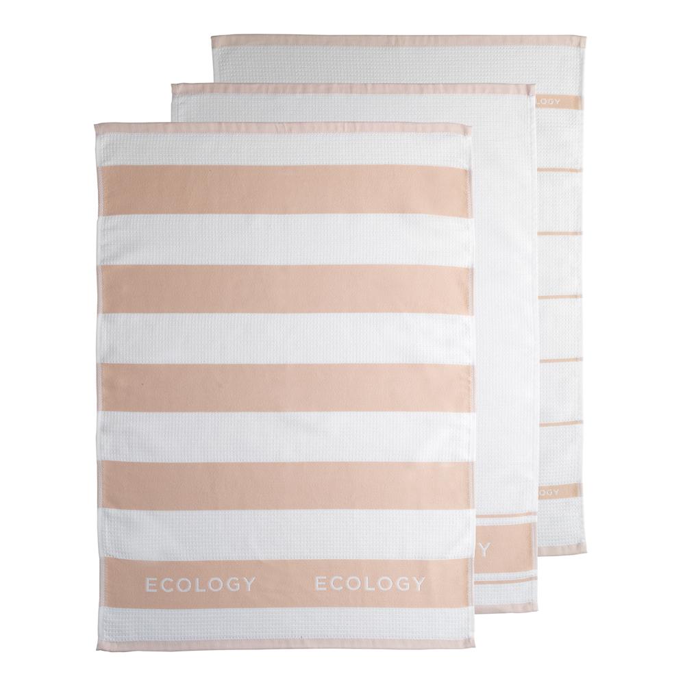 Ecology Fold Set of 3 Tea Towels rose pink