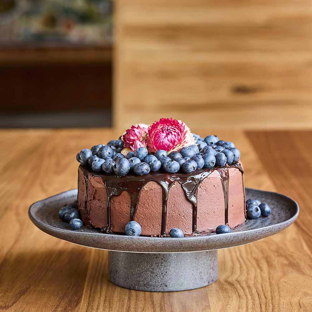 Ecology Ottawa Cake Stand 32 x 8.5cm with chocolate cake at Robins Kitchen