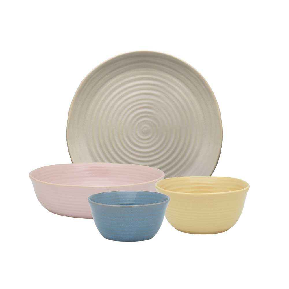 Ecology Ottawa Stoneware 4 Piece Dinner Set in Multicolour at Robins Kitchen