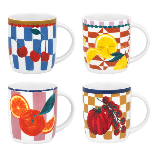 Porto Valentina Assorted Set of 4 Mugs 300ml at Robins Kitchen