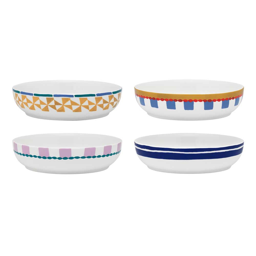 Porto Valentina Set of 4 Assorted Pasta Bowls 21.5cm Multi-coloured at Robins Kitchen