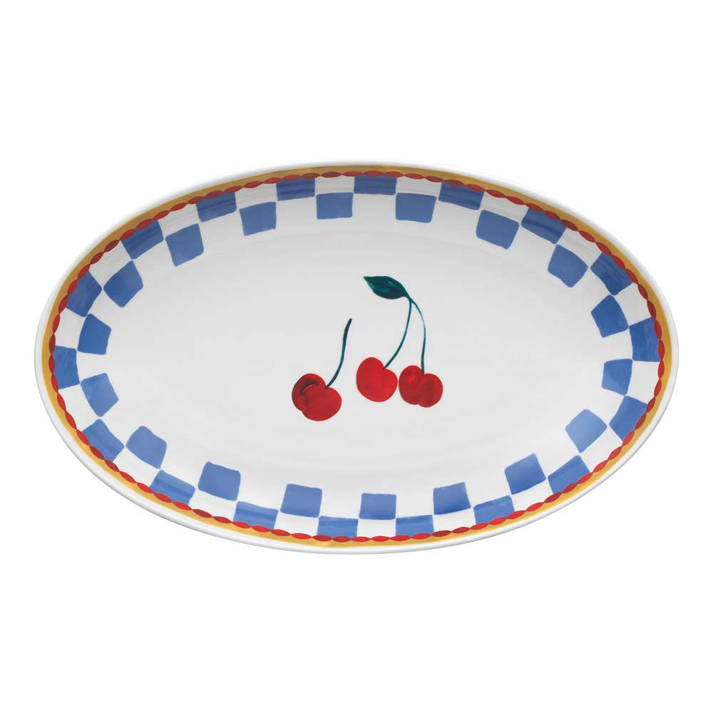 Porto Valentina Oval Serving Platter 32cm Cherry at Robins Kitchen