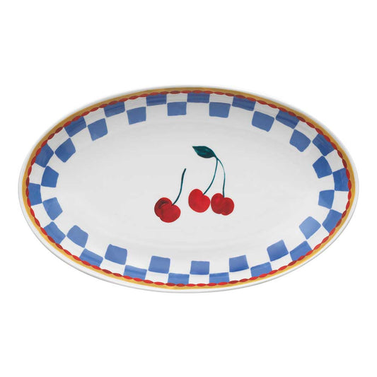 Porto Valentina Oval Serving Platter 32cm Cherry at Robins Kitchen