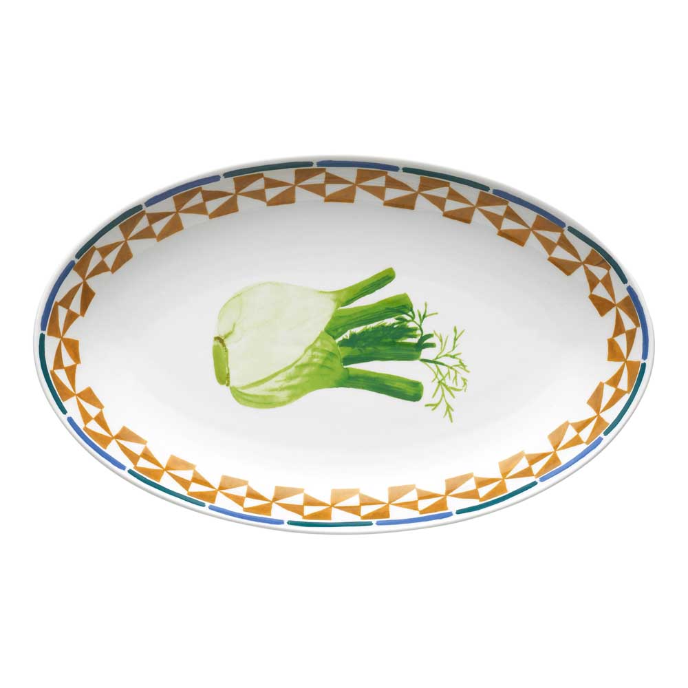 Porto Valentina Oval Serving Platter 32cm Fennel at Robins Kitchen