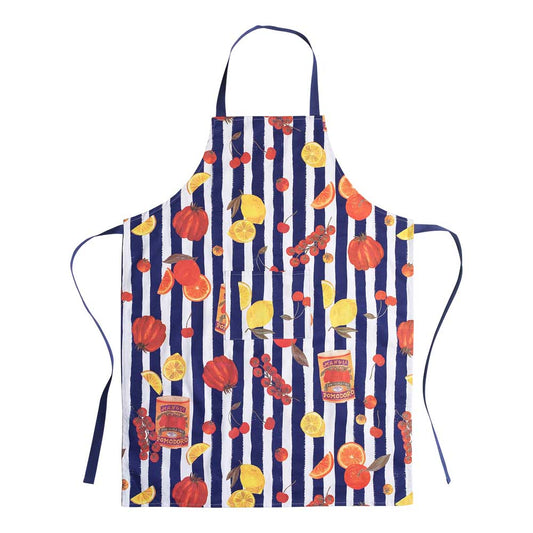 Porto Valentina Apron Blue Stripe Tomato Medley at Robins Kitchen