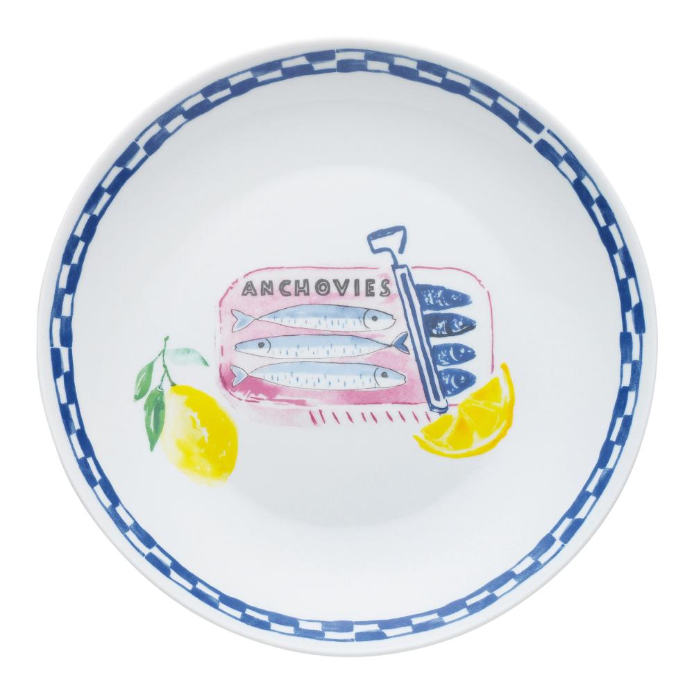 Porto Positano Round Serving Plate anchovies
