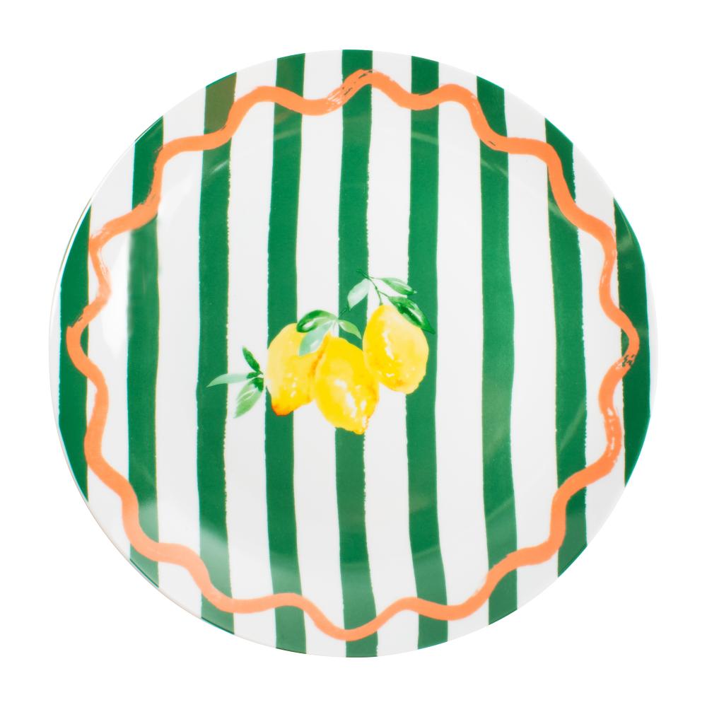 Porto Limone Round Serving Platter 30cm green