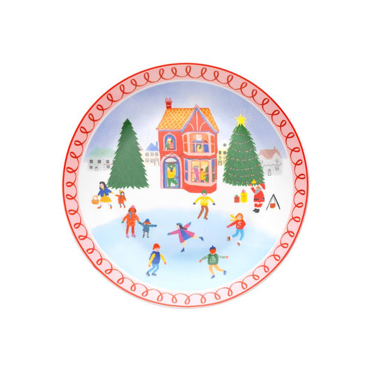 Porto Night Before Christmas Side Plate 20cm Ice Skating