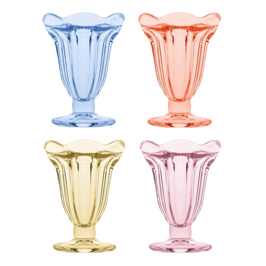 Porto Dessert Set of 4 Sundae Glasses assorted colours