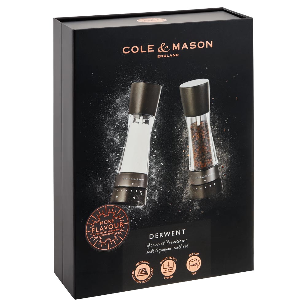 Cole & Mason Derwent Salt & Pepper Mill Gift Set Black Robins Kitchen