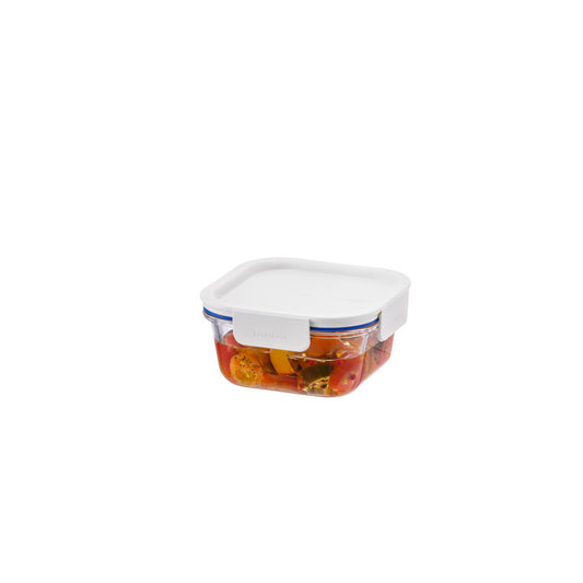 Locknlock Clear Glass White Square Container 500ml