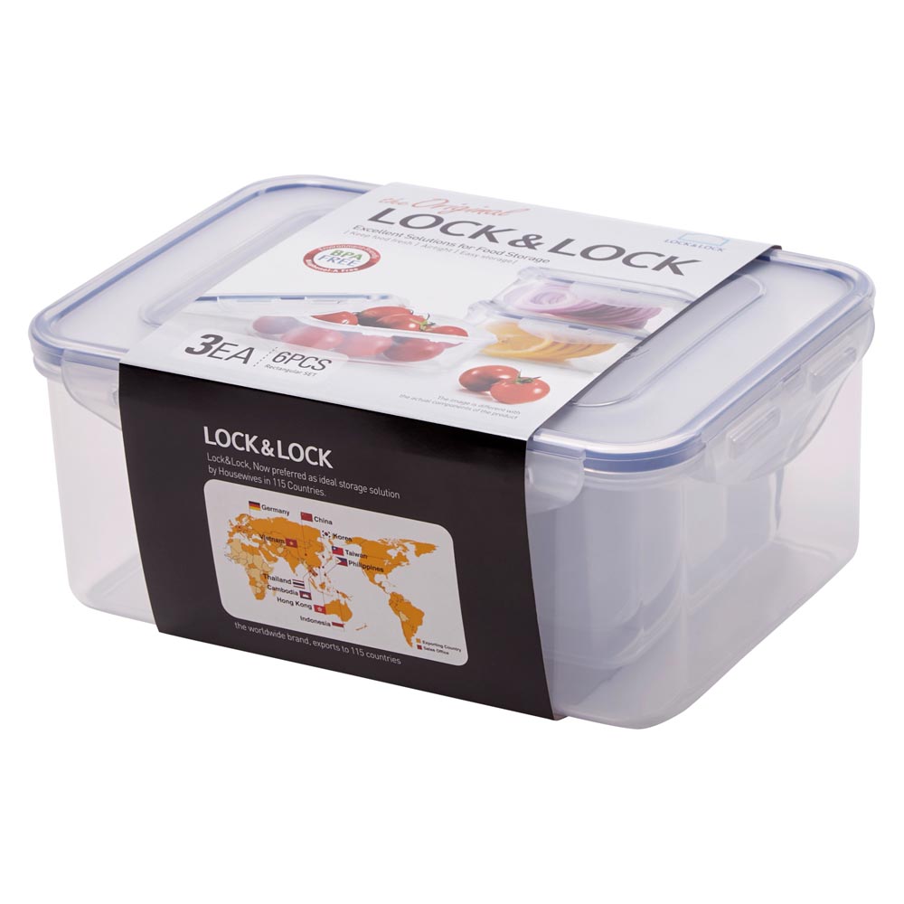 Lock & Lock Classic 3 Piece Rectangular Container Set