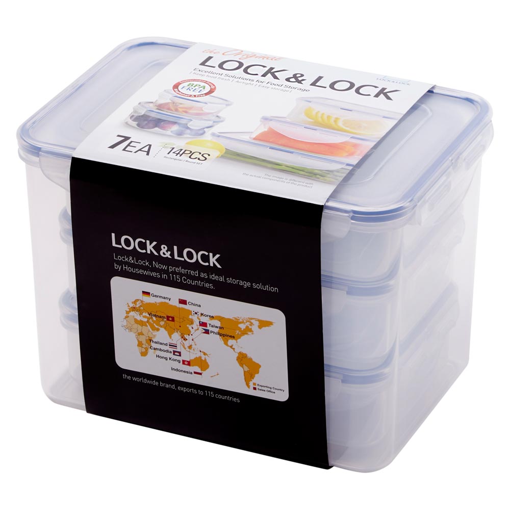 Lock & Lock Classic 7 Piece Mixed Container Set