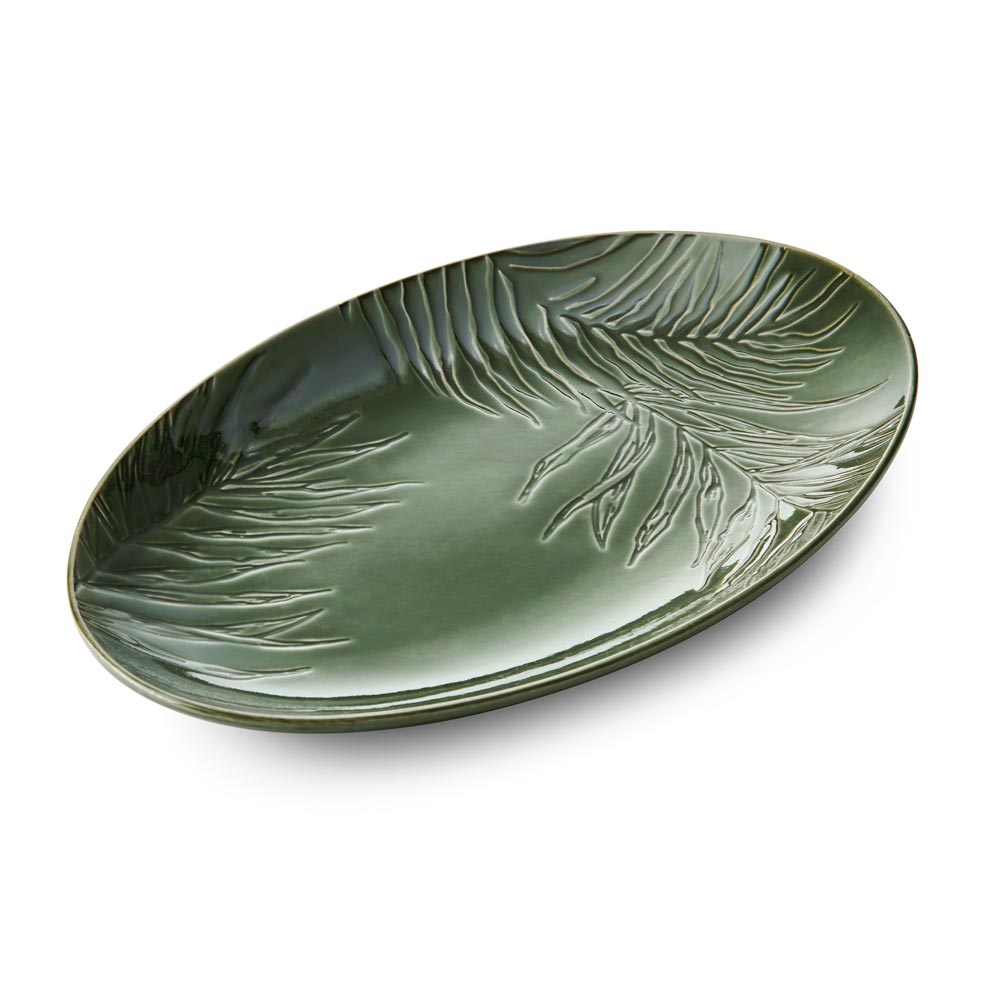 Mikasa Jardin Stoneware Oval Serving Platter 36cm Green