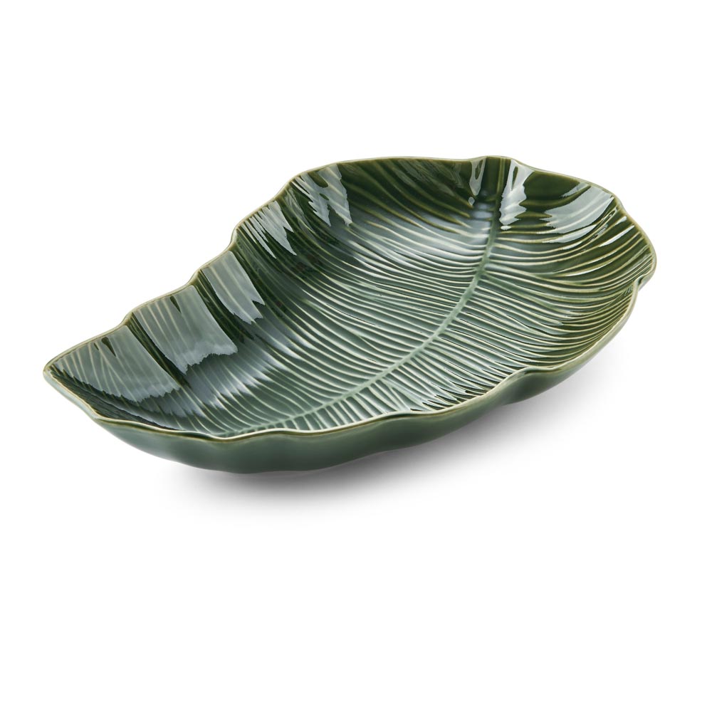 Mikasa Jardin Stoneware Leaf Serving Bowl 31.5cm Green