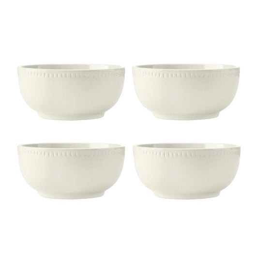 Mikasa Cranborne 4 Piece Stoneware Cereal Bowl Set 15cm Cream