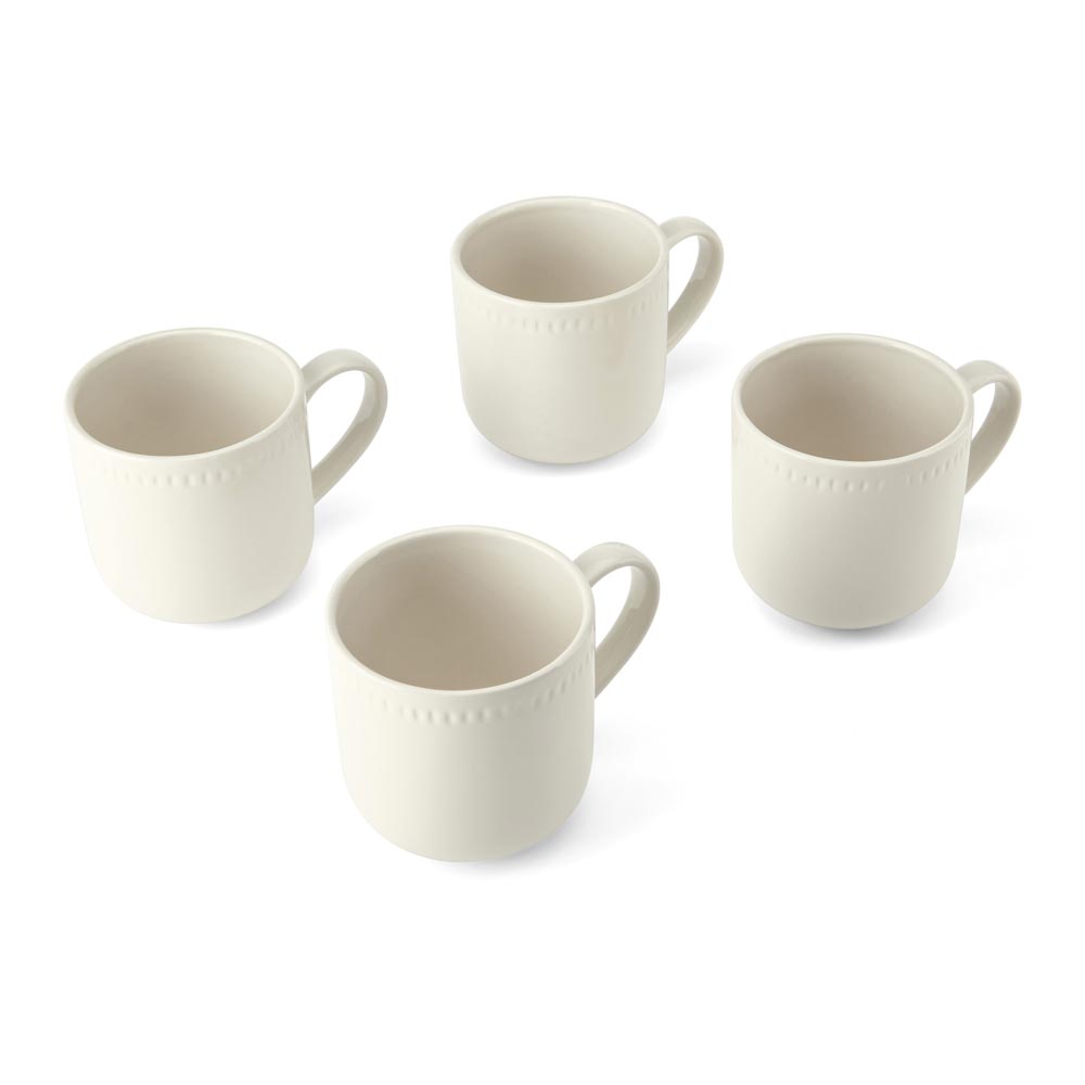 Mikasa Cranborne 4 Piece Stoneware Mug Set 320ml Cream