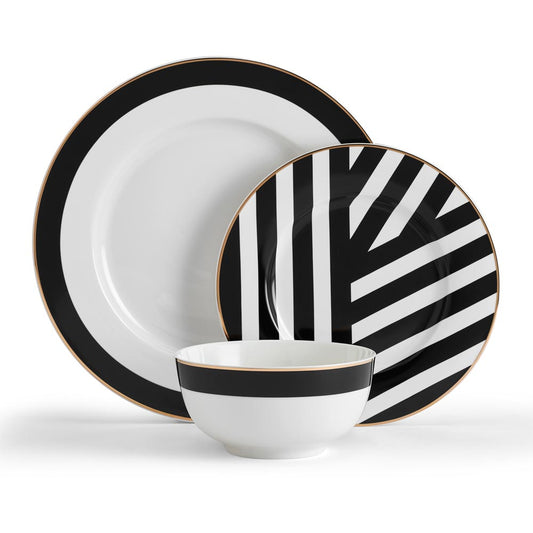 Mikasa Luxe Deco 12 Piece Fine China Dinner Set