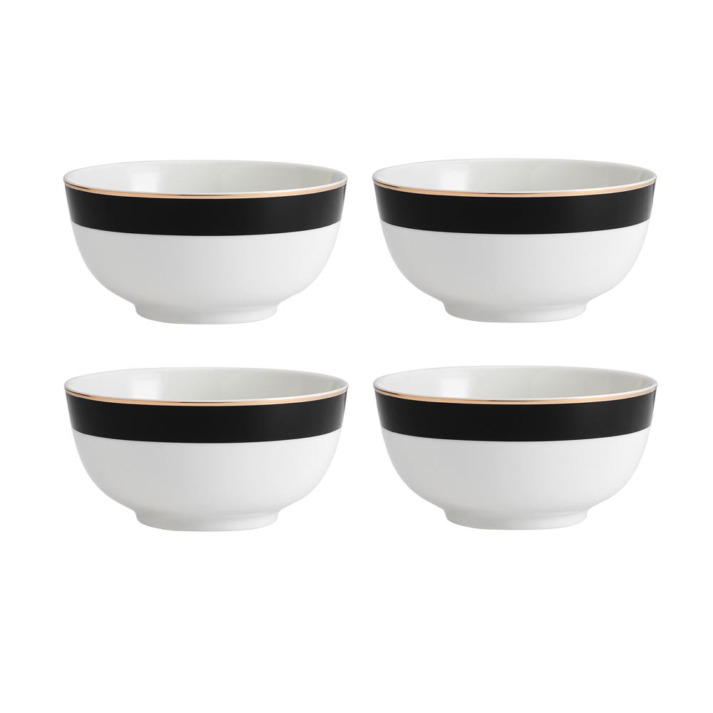 Mikasa Luxe Deco 4 Piece Fine China Cereal Bowl Set 14cm