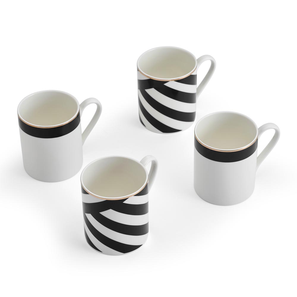 Mikasa Luxe Deco 4 Piece Fine China Mug Set 380ml