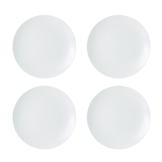 Mikasa Chalk 4 Piece Porcelain Dinner Plate Set 27cm White