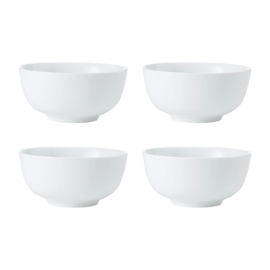 Mikasa Chalk 4 Piece Porcelain Cereal Bowl Set 14cm White