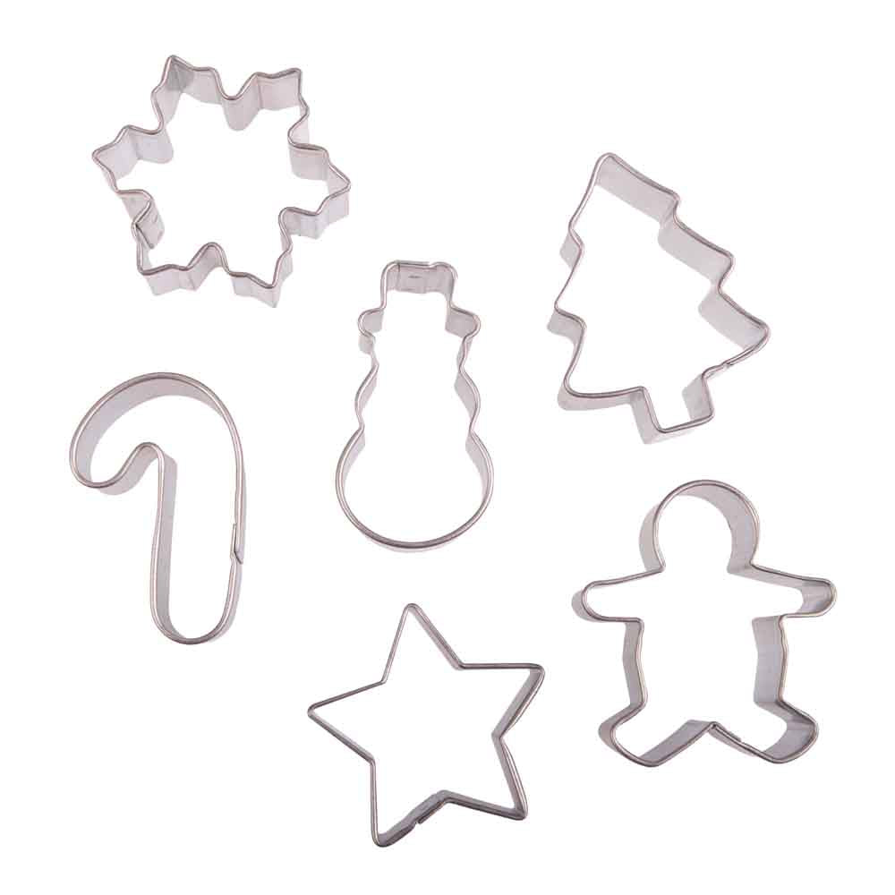 R&M Set of 6 Xmas Mini Wreath Cookie Cutters