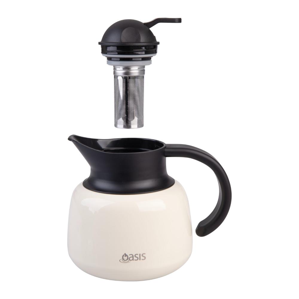 Oasis Stainless Steel Double Wall Insulated Teapot with Strainer 750ml