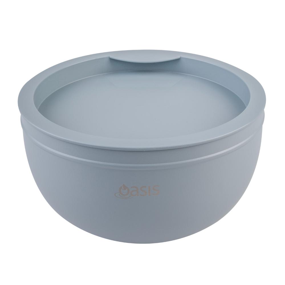 Oasis Stainless Steel Double Wall Salad Bowl with Lid 2.8L