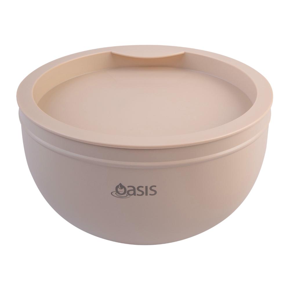 Oasis Stainless Steel Double Wall Salad Bowl with Lid 2.8L