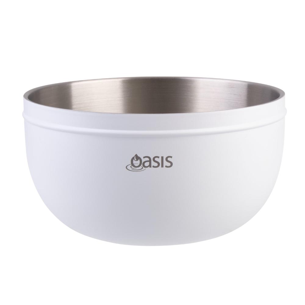 Oasis Stainless Steel Double Wall Salad Bowl with Lid 2.8L