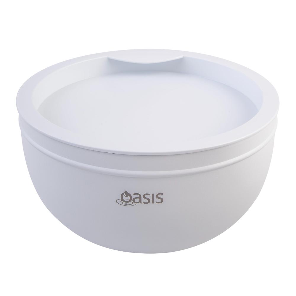 Oasis Stainless Steel Double Wall Salad Bowl with Lid 2.8L