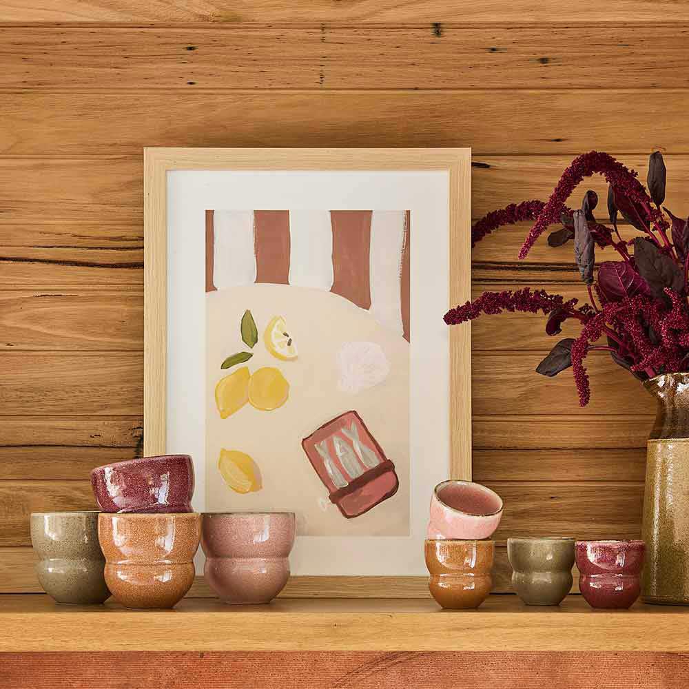 Ecology Galet Set of 4 Stoneware Mugs on wooden shelf at Robins Kitchen