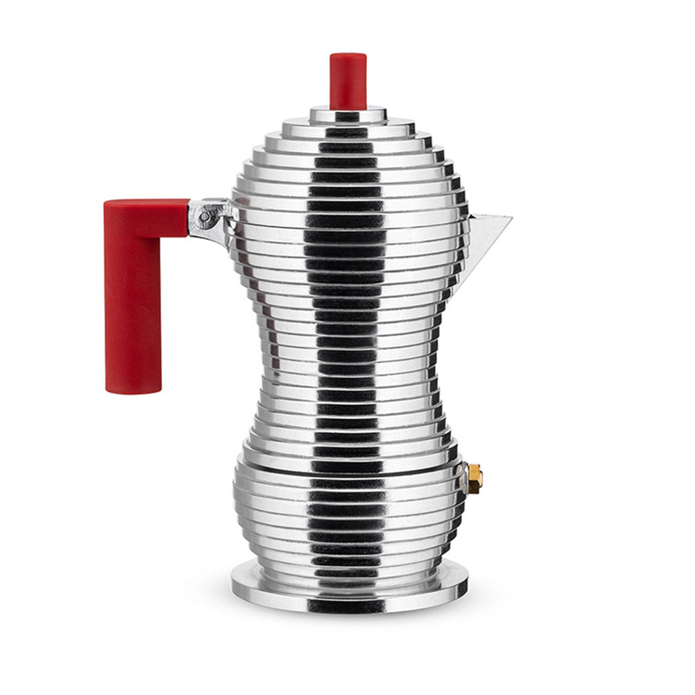 Alessi Pulcina Induction Espresso Coffee Maker Red 6 Cup