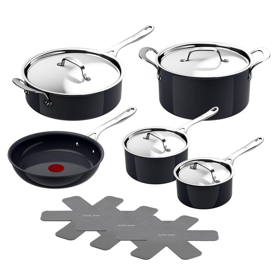 Tefal by Jamie Oliver Ceramic Enjoy 5 Piece Cookware Set with Pan Protectors - Robins Kitchen