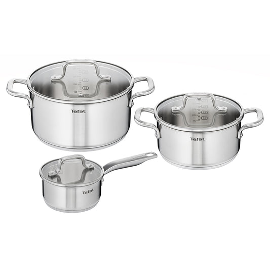 Tefal Virtuoso Induction Stainless Steel 3 Piece Pot Set