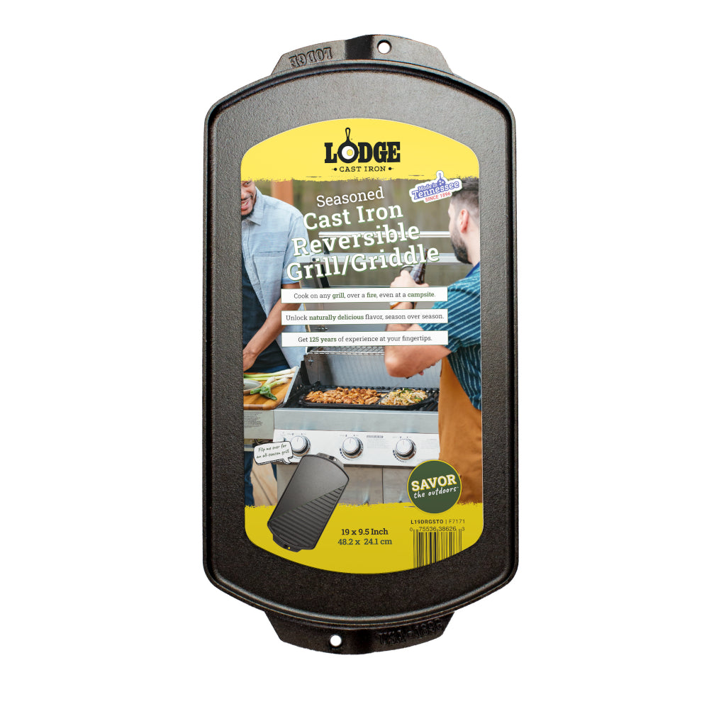 Lodge 19x19.5 Inch Cast Iron Reversible Grill & Griddle