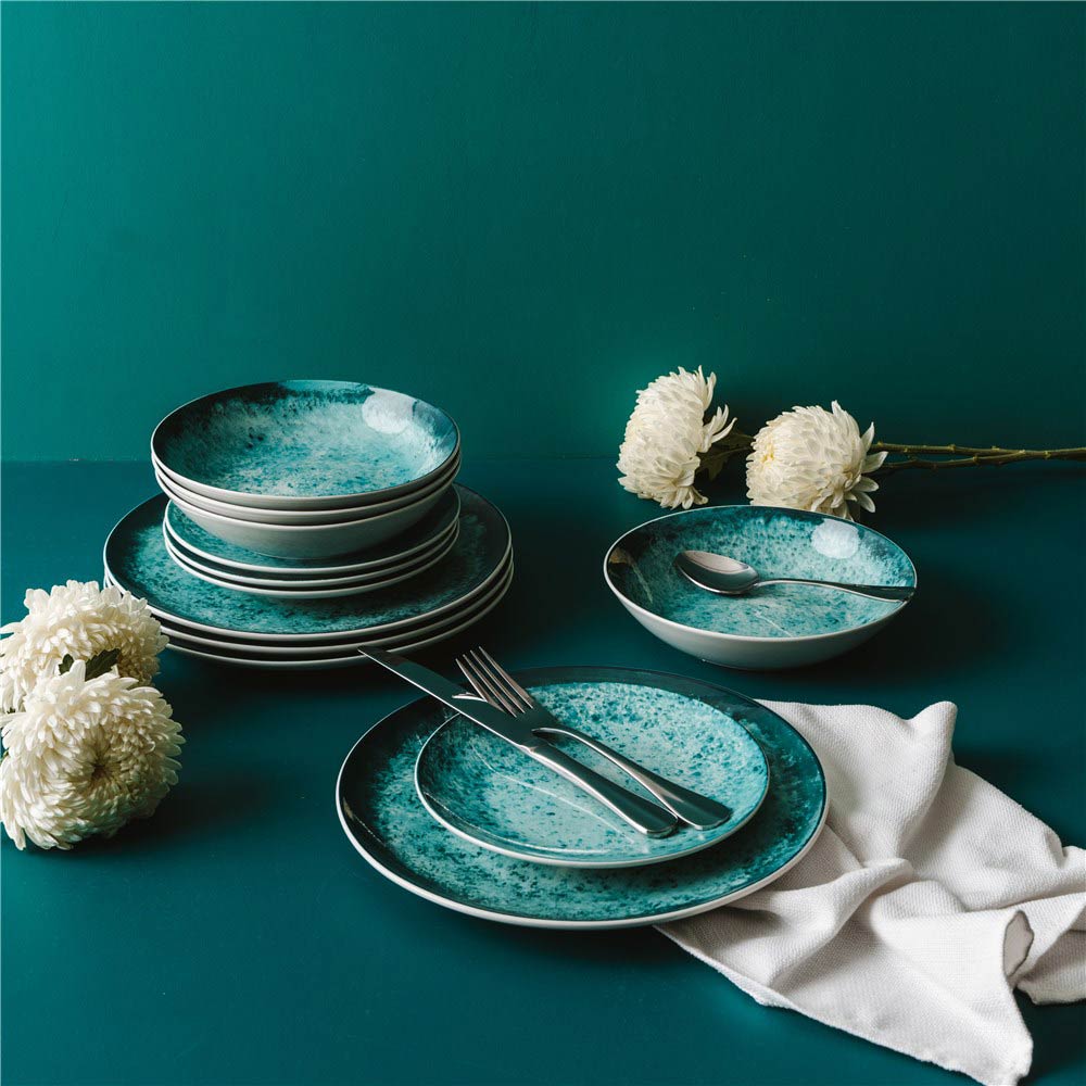 Ambrosia Reef 12 Piece Dinner Set Teal