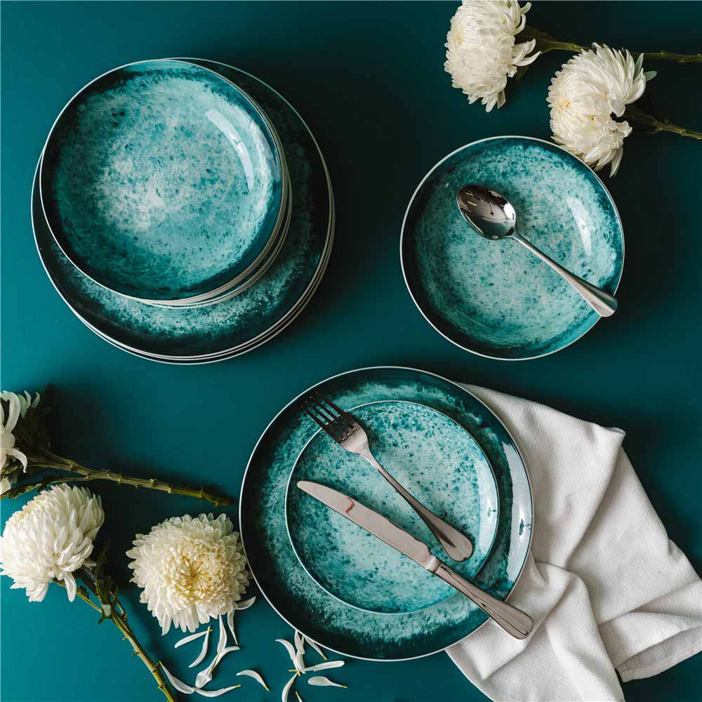 Ambrosia Reef 12 Piece Dinner Set Teal