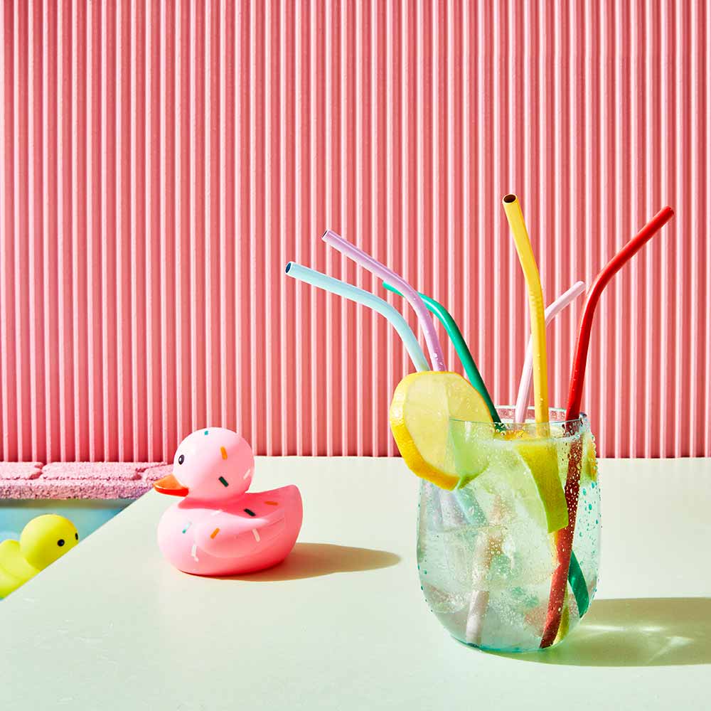 HAYDAE COLLECTIVE Set of 6 Rainbow Metal Straws