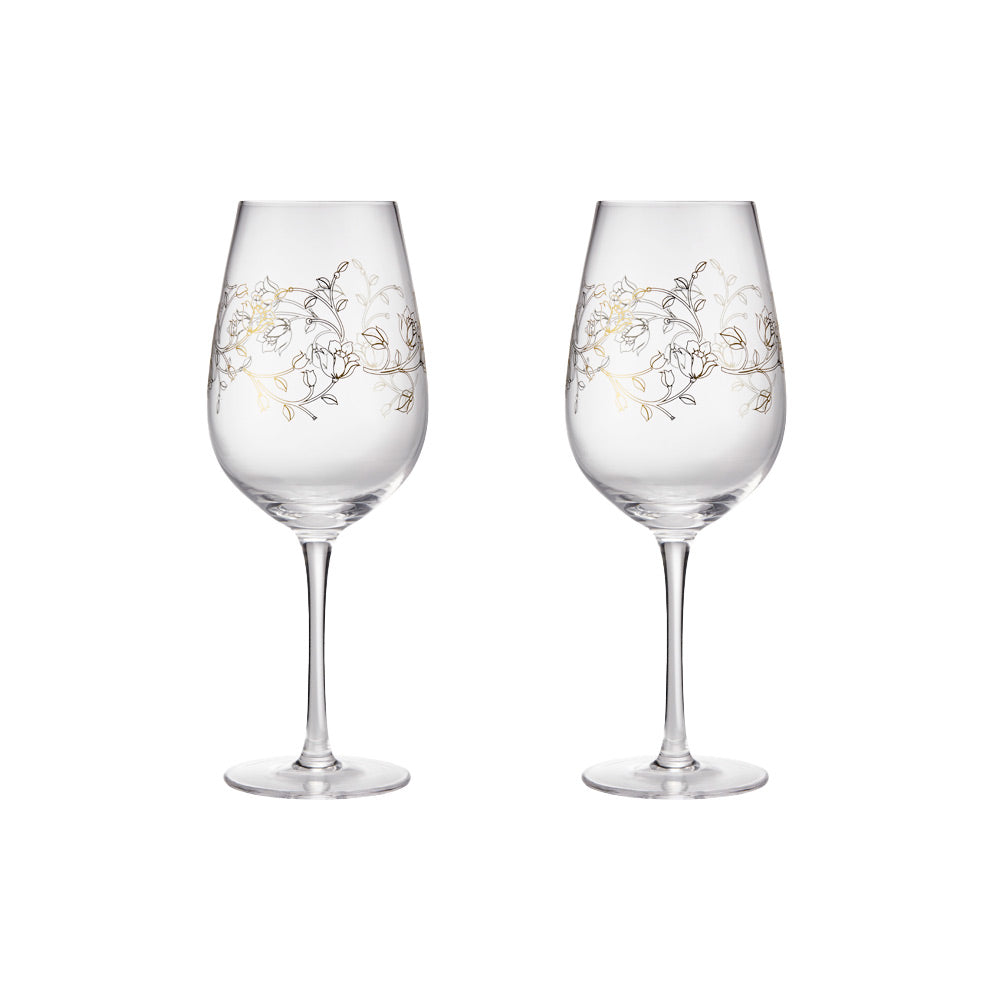 Cellar Premium Luxe Leaf Set of 2 Wine Glasses 600ml