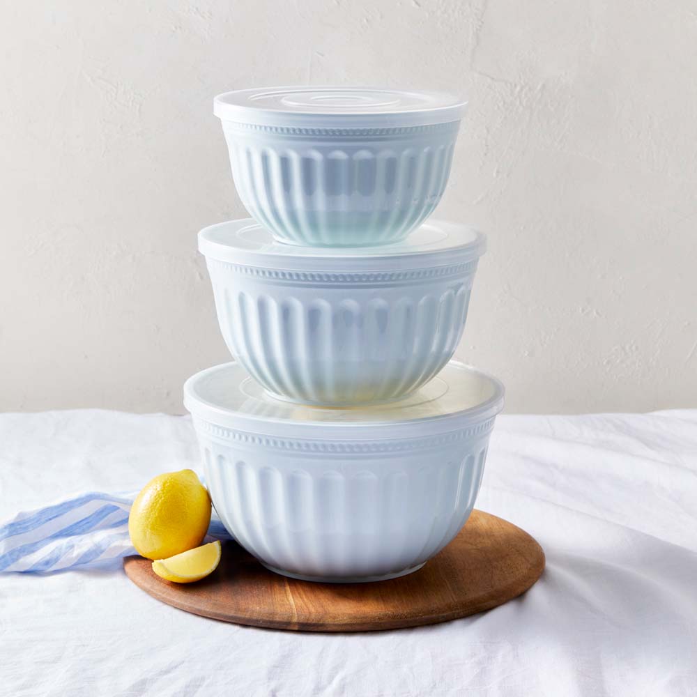 Ambrosia Azure Moulded Mixing Bowl Set of 3