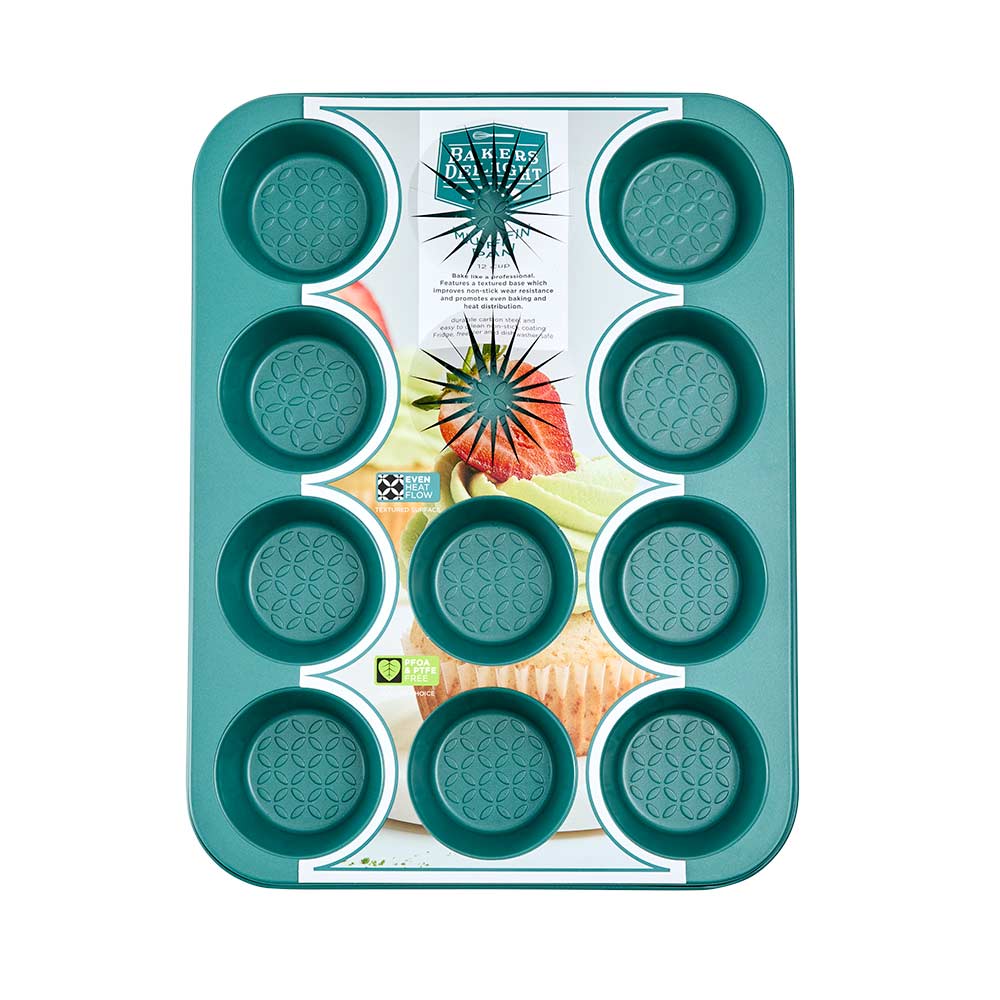 Bakers Delight Cuisson Green 12 Cup Muffin Pan Image at Robins Kitchen
