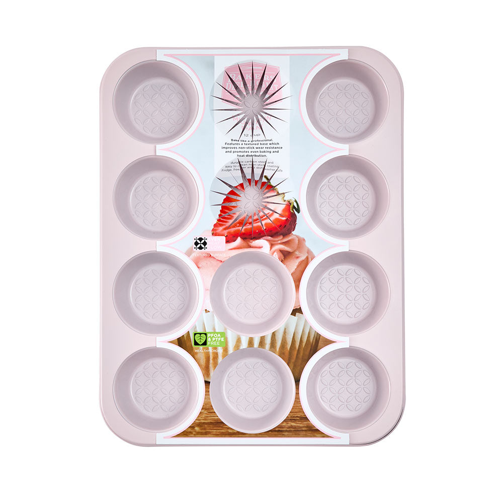 Bakers Delight Cuisson Pink 12 Cup Muffin Pan Image at Robins Kitchen